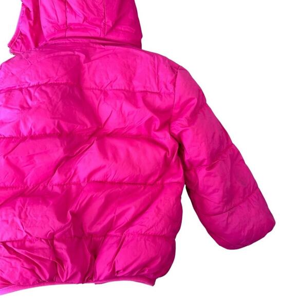 Removable Hoodie Puffer Jacket Sherpa Lined Hot Pink 3T - Picture 12 of 12